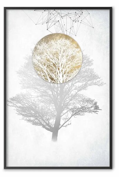 Poster: Raggi X della natura - astrazione con albero in colori chiari