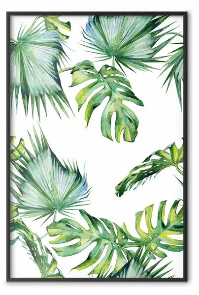 Poster: Clima della giungla - composizione verde tropicale con motivo botanico