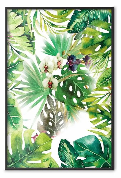 Poster: Ombra tropicale - composizione botanica con foglie di piante tropicali