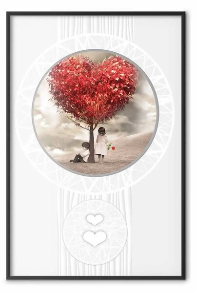 Poster: Bambini sotto l'albero - due persone in una composizione piena d'amore