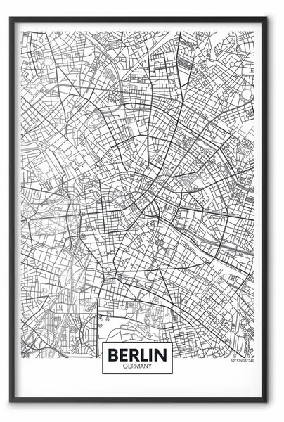 Poster: Mappa di Berlino - mappa della capitale tedesca