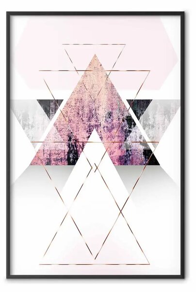 Poster: Porta al paradiso - astrazione triangolare rosa