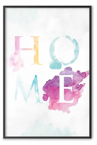 Poster: Home arcobaleno - "home" colorata su cielo chiaro