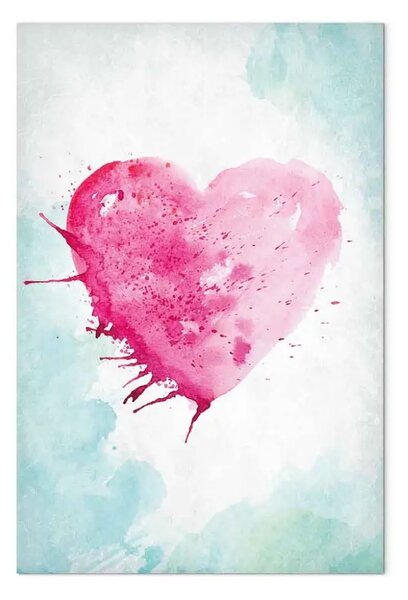 Quadro Amore nei Colori dell'Arte Urbana - cuore d'acquerello