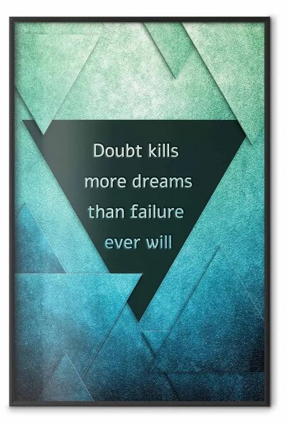 Poster: Credi nei tuoi sogni - citazione motivazionale su sfondo di triangoli