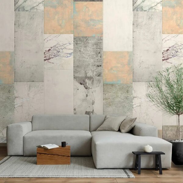 Carta da parati design Piastrella lunga (beige)