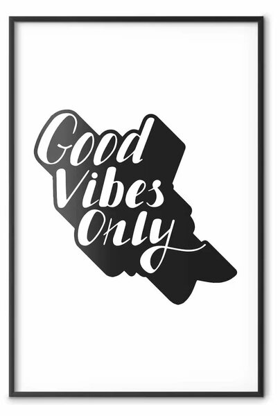 Poster: Vibrazioni positive: sfondo e sottotitoli in B/N