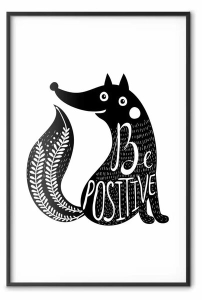 Poster: Sii positivo - con un motivo animale e citazione