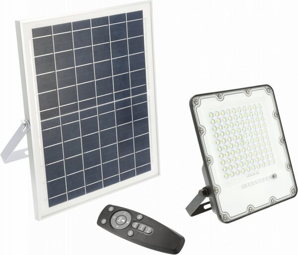 50 Watt LED proiettore ad energia solare 187 x 180 x 37 mm con telecomando Bianco freddo 500 lumen