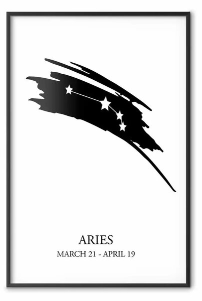 Poster: Ariete - costellazione stellare in B/N