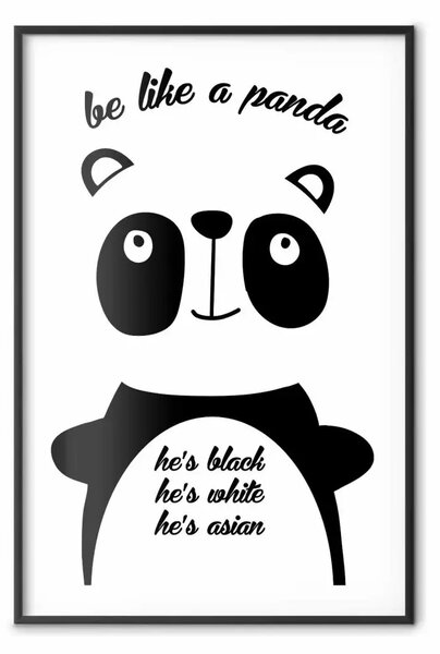 Poster: Sii come un panda - con animale e iscrizioni