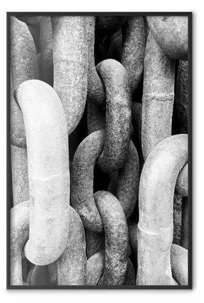 Poster: Vecchia catena - metallo spesso in stile retrò B/N