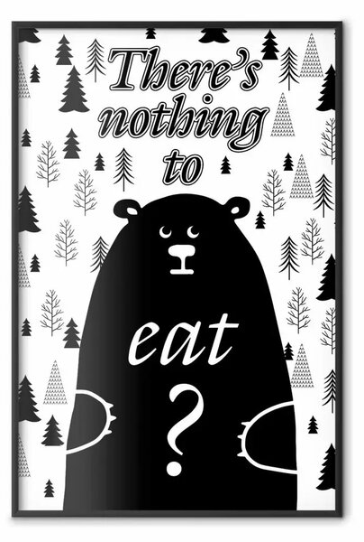 Poster: Niente da mangiare? - motivo animale in B/N
