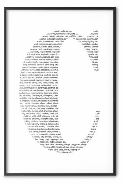 Poster: Lettera C - terza lettera da iscrizioni in inglese