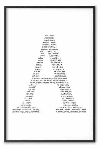 Poster: Lettera A - composizione con iscrizioni