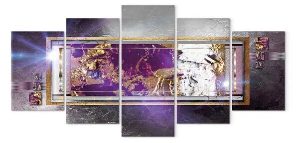 Quadro su tela Riflesso dorato (5 pezzi) largo