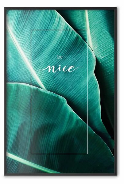 Poster: Sii gentile: foglie verdi tropicali e sottotitoli