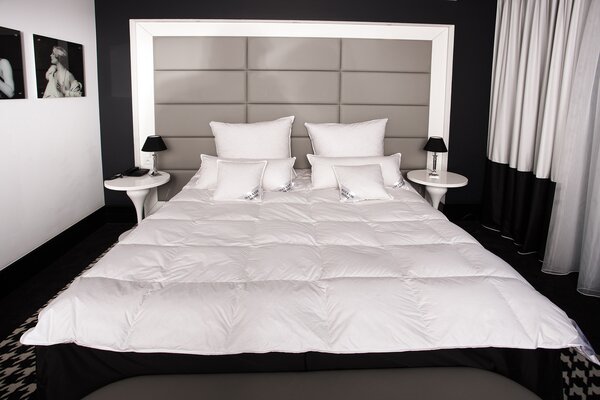 HS82 Piumino 200x200 cm 2600 grammi Piumino da letto 15% piumino 85% piume Mayaadi Home