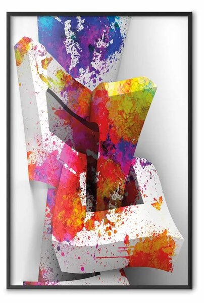 Poster: Forme tridimensionali: astrazione geometrica colorata in forma 3D