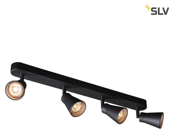 Avo CW faretto da soffitto nero a 4 luci GU10 orientabile e girevole