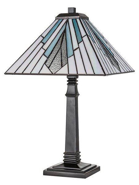 Lampada da tavolo Alderley Tiffany grande bronzo anticato TF-ALDERLEY-TL-L