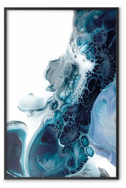Poster: Astrazione acrilica - composizione color smeraldo in stile scandinavo
