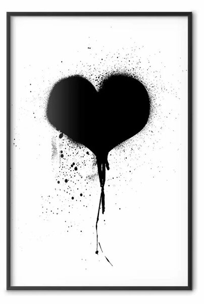 Poster: Cuore distrutto: composizione semplice con simbolo d'amore