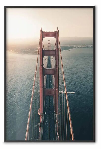 Poster: Golden Gate Bridge: paesaggio urbano e oceano calmo