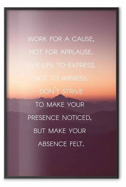 Poster: Fai sentire la tua assenza: iscrizioni su sfondo del tramonto