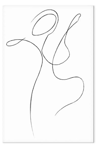 Quadro contemporaneo Espressione in linea - Una silhouette su sfondo bianco e nero