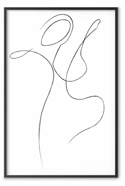 Poster: Danza - lineart con silhouette umana