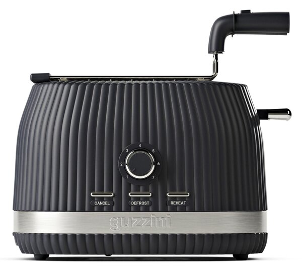 Guzzini Tostapane con Pinze linea SOUS CHEF dimensioni 30x19x h19 cm, 600 Watt Realizzato con l'80% di plastica bio-based, Colore Antracite