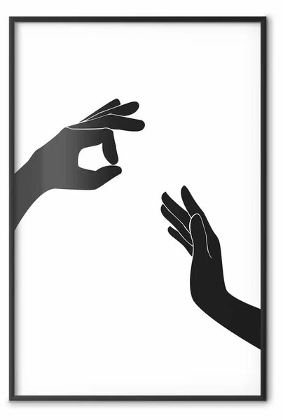 Poster: È tutto ok! - gesti mani in B/N
