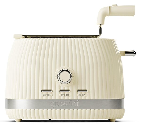 Guzzini Tostapane con Pinze linea SOUS CHEF dimensioni 30x19x h19 cm, 600 Watt Realizzato con l'80% di plastica bio-based, Colore Crema