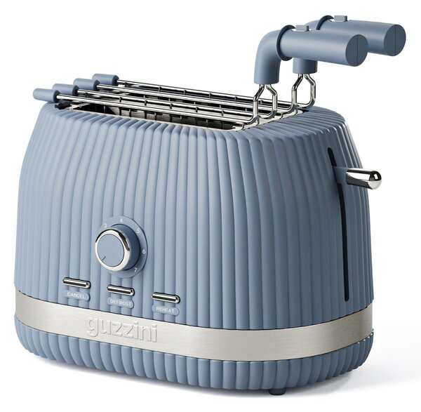 Guzzini Tostapane con Pinze linea SOUS CHEF dimensioni 30x19x h19 cm, 600 Watt Realizzato con l'80% di plastica bio-based, Colore blu Navy