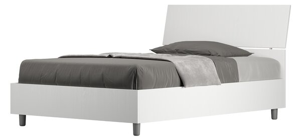 Letto 1 Piazza E Mezzo 120x190 cm Senza Rete Testata Inclinata in Nobilitato Demas Bianco Frassino
