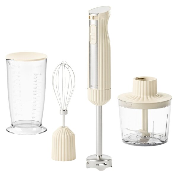 FRULLATORE ad Immersione Con Accessori linea SOUS CHEF dimensioni 5,8x6,8x h39,8 cm, Pio&Tito Toso 600 Watt colore Crema