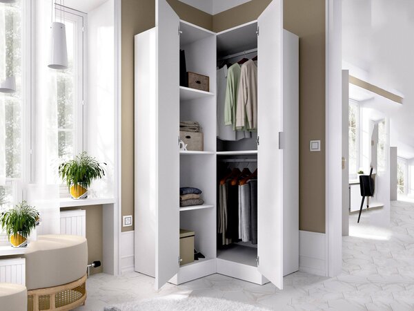 Guardaroba con ripiani regolabili bianco 90x184h cm - Aser