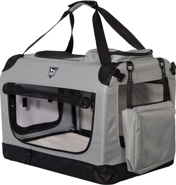 Trasportino SPOCADO "Palace" | 70 x 52 x 52 cm | Pieghevole | 3 aperture con cerniera | Coperta inclusa | Perfetto per i viaggi | Grigio | SCO-19