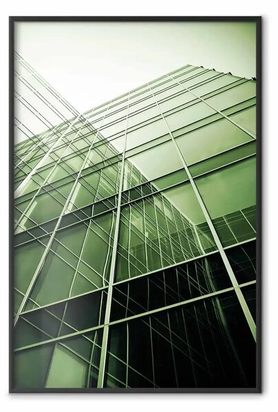 Poster: Grandi finestre: riflesso urbano in grattacielo vetro