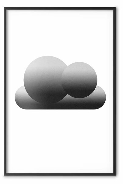 Poster: Nuvola nera: figure geometriche su sfondo bianco