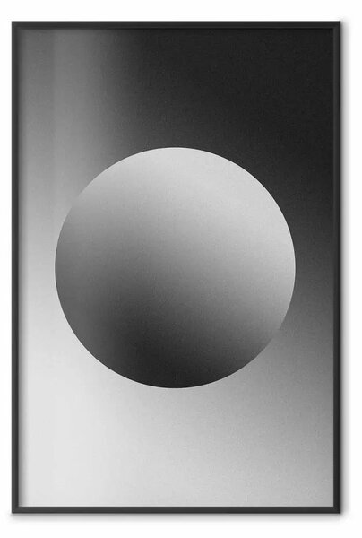Poster: Sfera e gradiente: semplice astrazione geometrica nei toni del grigio