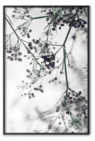 Poster: Ramoscelli fioriti: paesaggio scandinavo in motivo vegetale