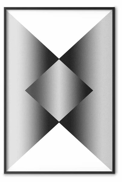 Poster: Angoli e luce - composizione geometrica astratta in bianco e nero