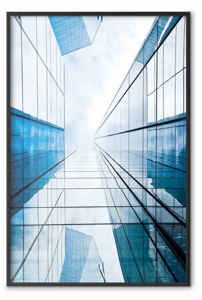 Poster: Grattacielo moderno - cielo blu tra l'architettura in vetro