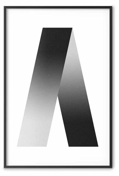 Poster: Su e giù - composizione in bianco e nero con due figure geometriche