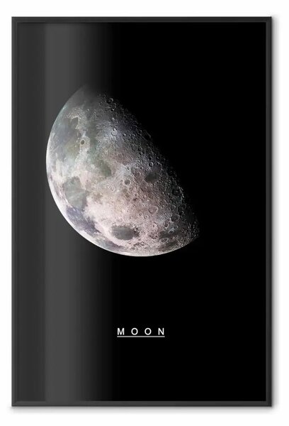 Poster: Luna: globo argento, iscrizione inglese