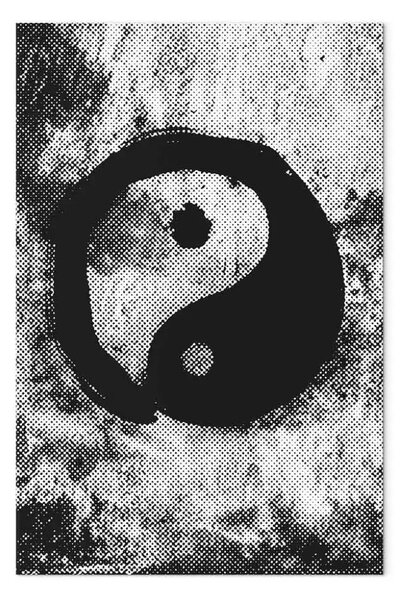 Quadro contemporaneo Yin e Yang verticale