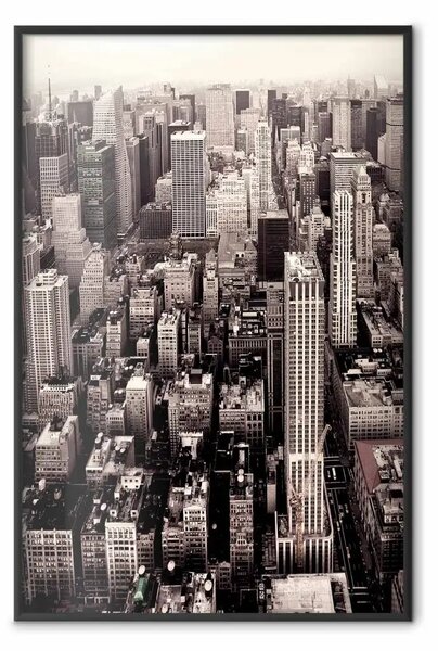 Poster: Manhattan color seppia: l'architettura di New York vista dall'alto