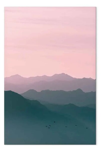 Quadro moderno Montagne all'alba verticale